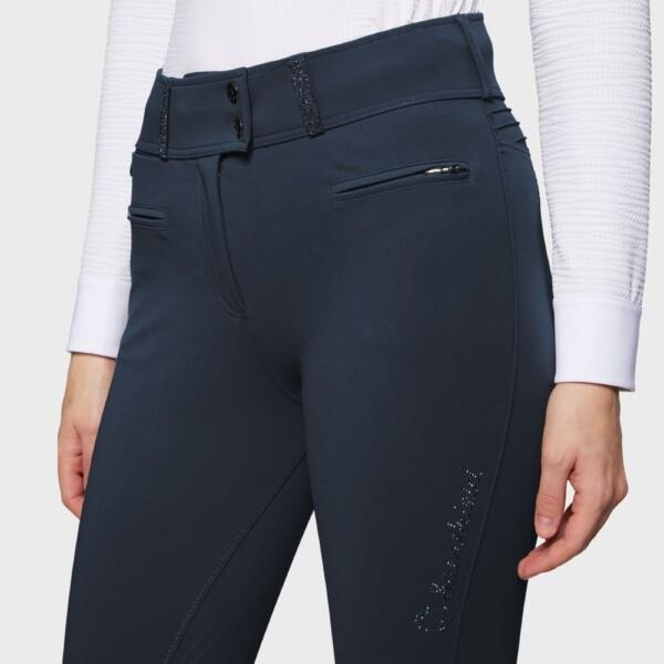 Samshield Claranova Extra High Waist Ratsastushousut Tummansininen Logo